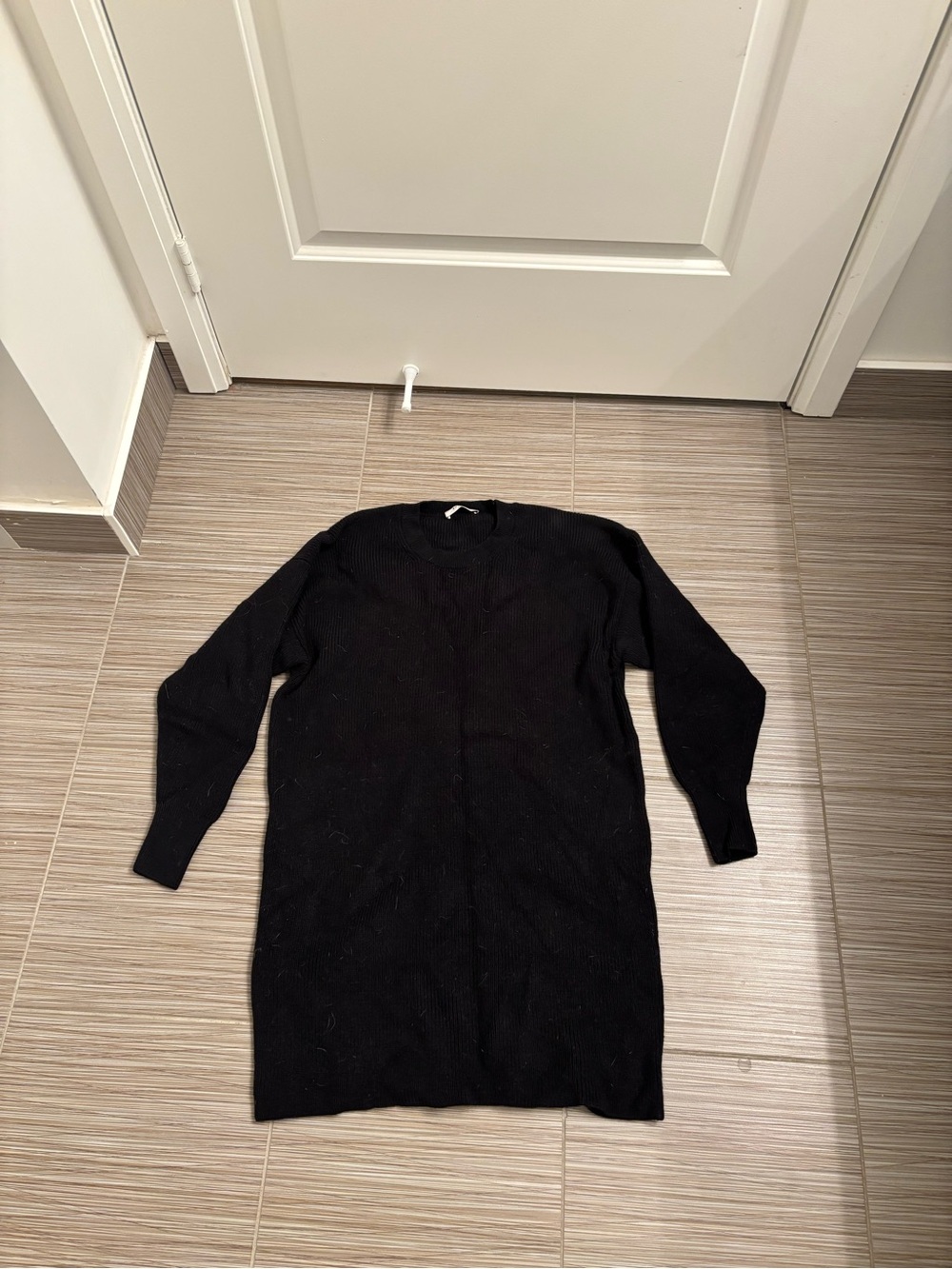 Babaton Black Crewneck Sweater Dress
